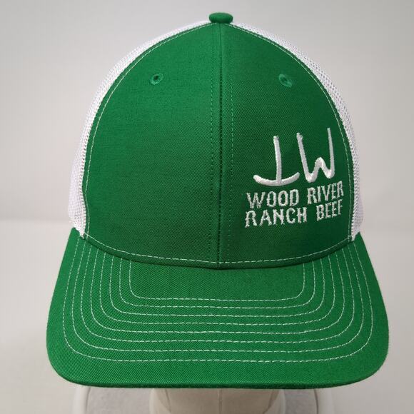 Wood River Ranch Beef Snapback Trucker Hat Green One Size Adjustable Richardson - Picture 2 of 10